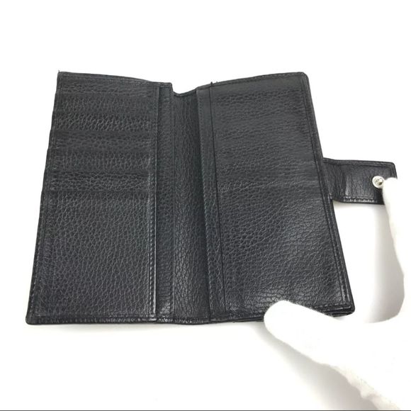 GUCCI WALLET BI FOLD 143389 0959 GG CANVAS Black Leather Authentic - Picture 8 of 11